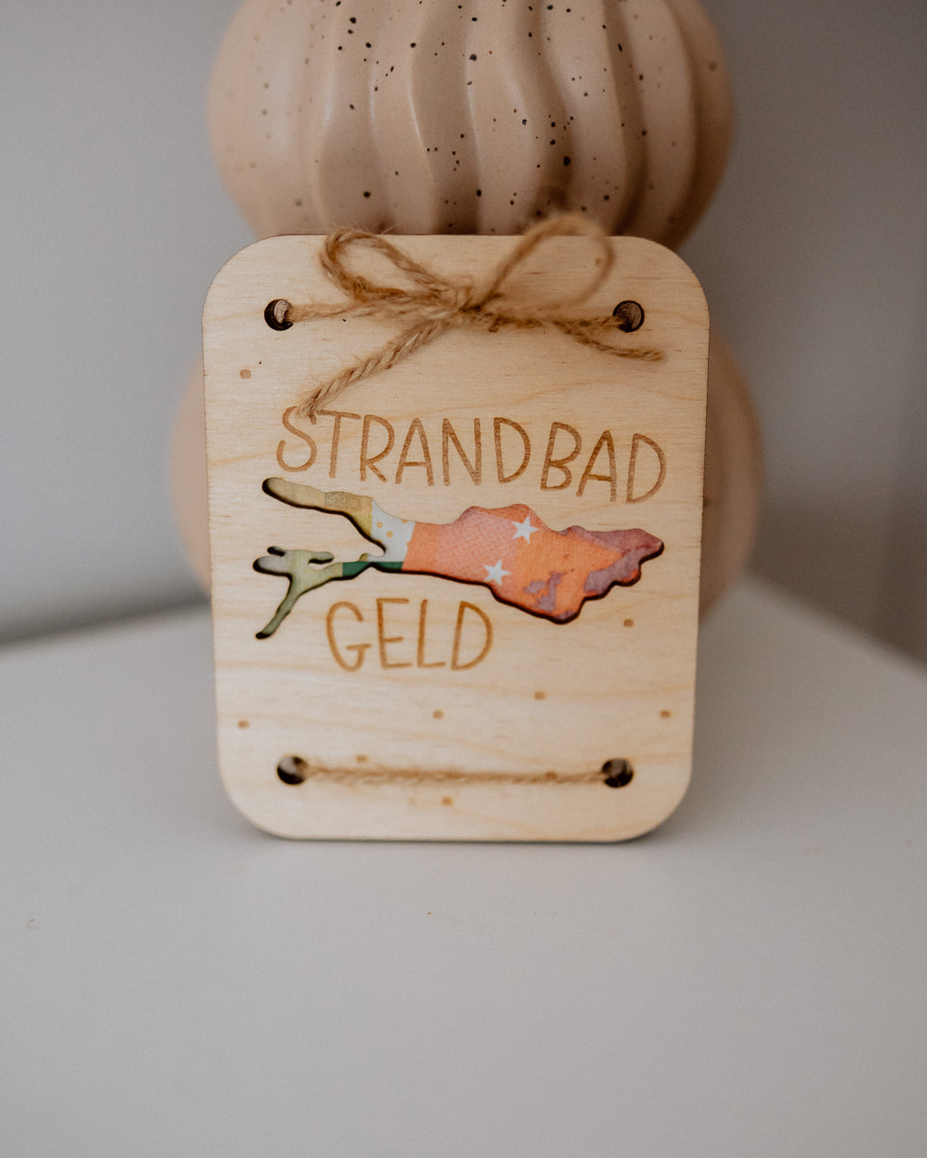 Geldgeschenk-Karte - "Strandbad-Geld" aus Holz