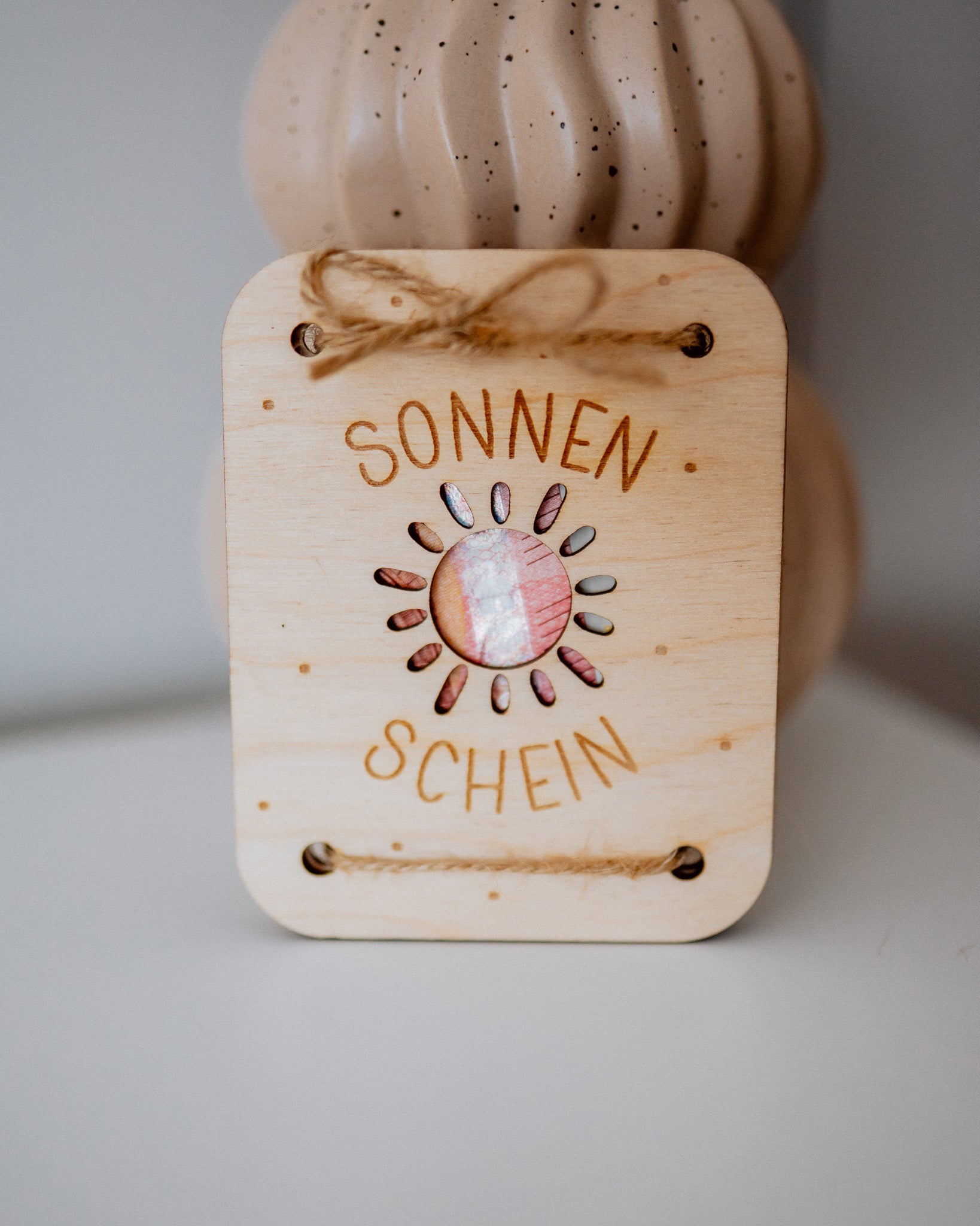 Geldgeschenk-Karte - "Sonnen-Schein" aus Holz
