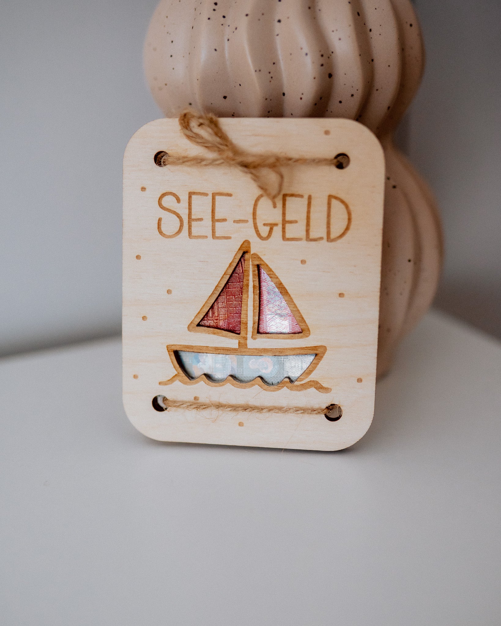Geldgeschenk-Karte - "See-Geld" aus Holz