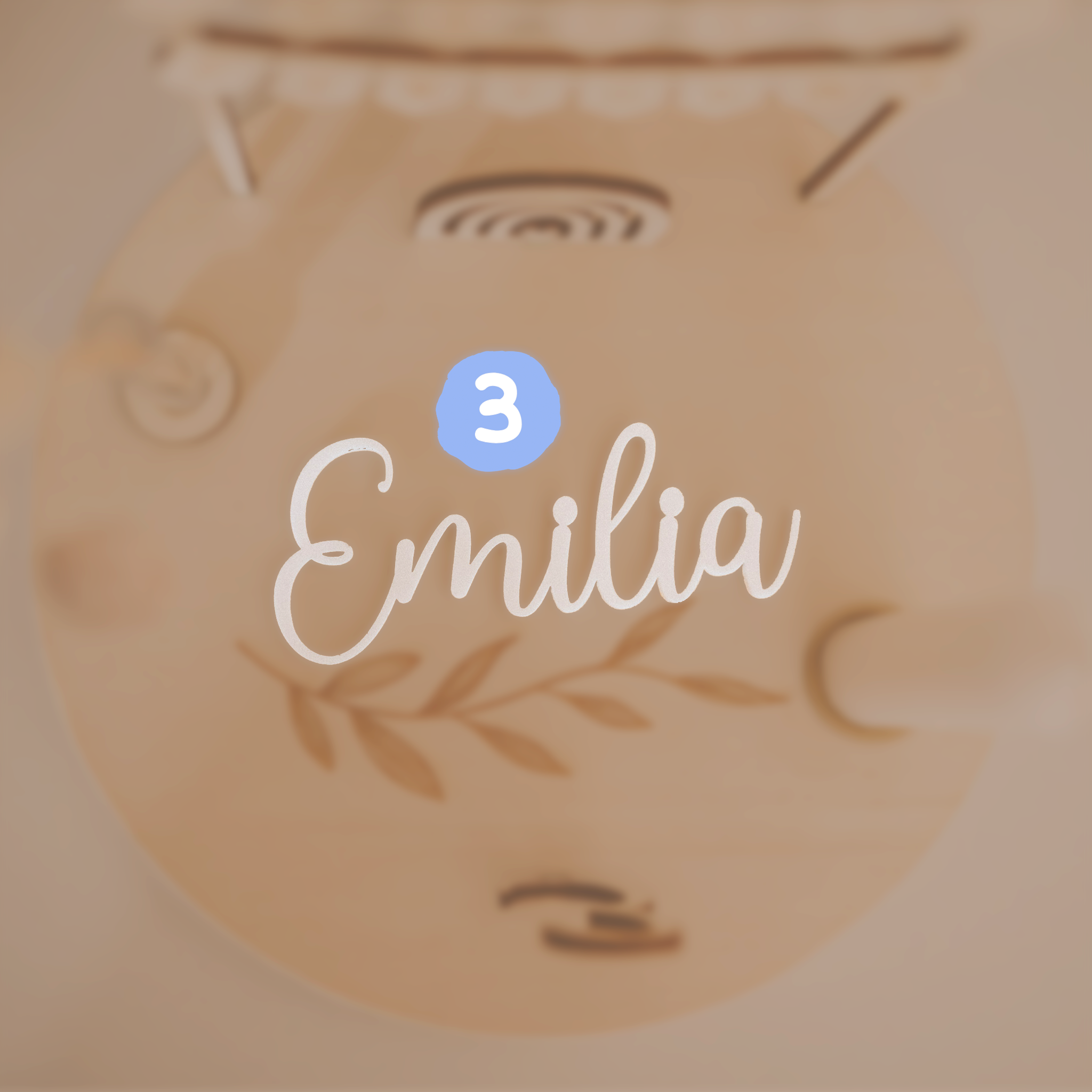 Zusätzlicher Name für den Holzkranz "Geburtstag mit Acryl-Name"