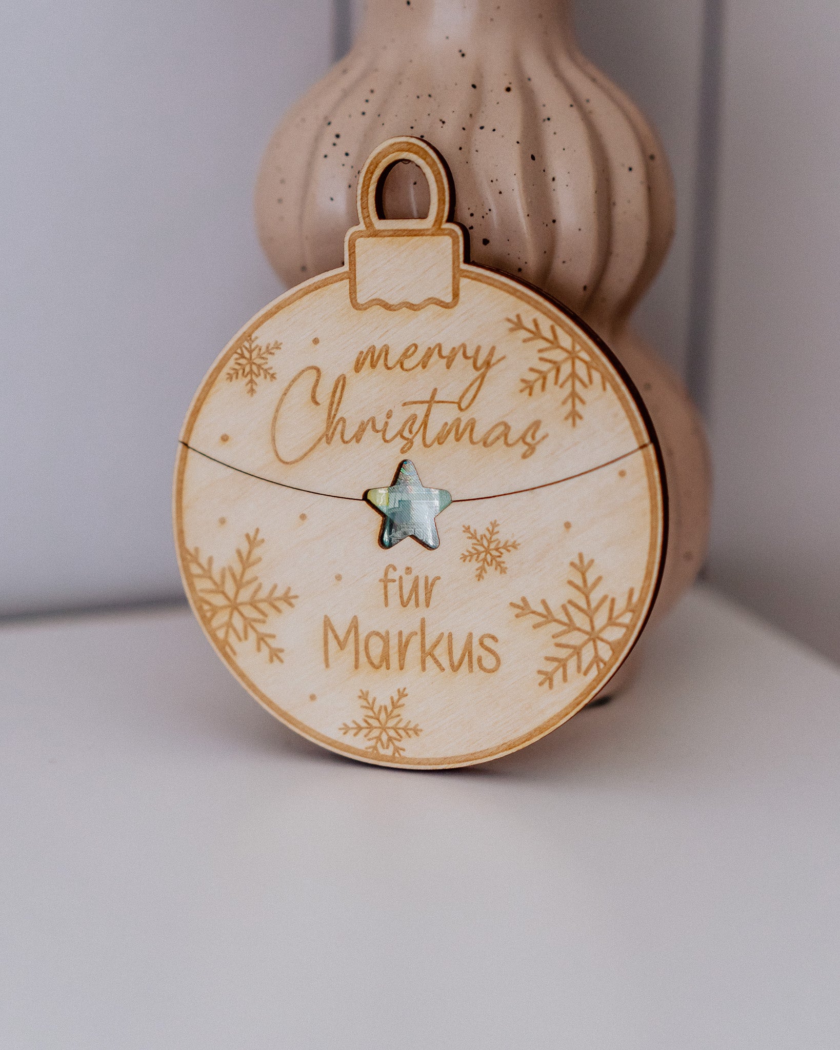 Christbaumkugel - "Merry Christmas" Geldgeschenk