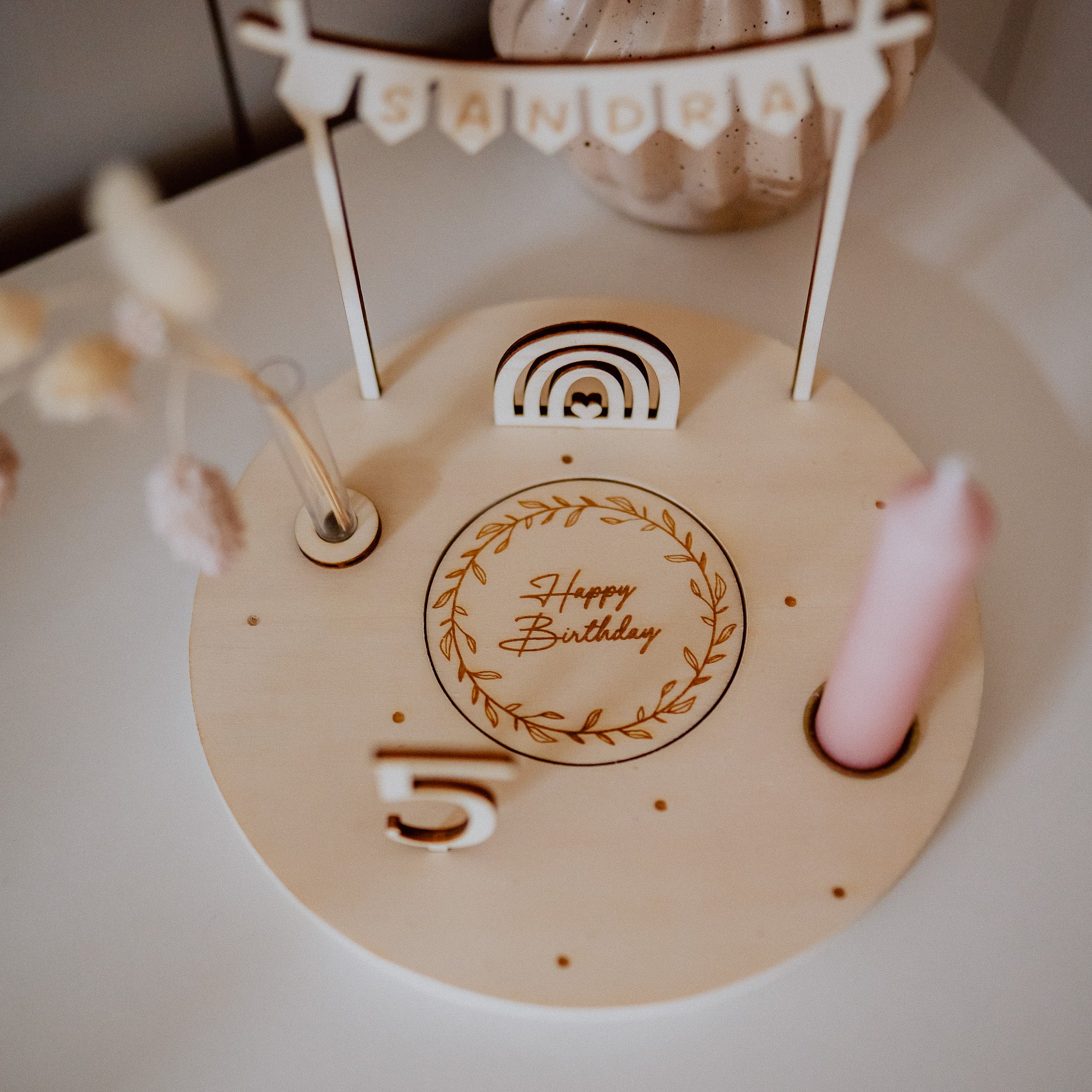 Holzkranz Geburtstag - erweiterbar für Festtage