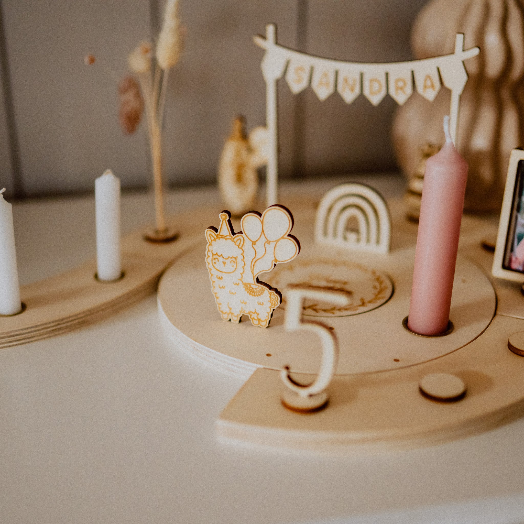 Holzkranz "Geburtstag" XXL - erweiterbar für Festtage