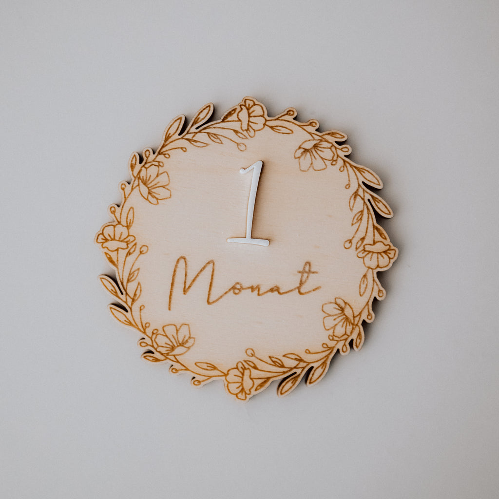 Meilenstein-Karten „Meine ersten 12 Monate“ – Holz & Acryl