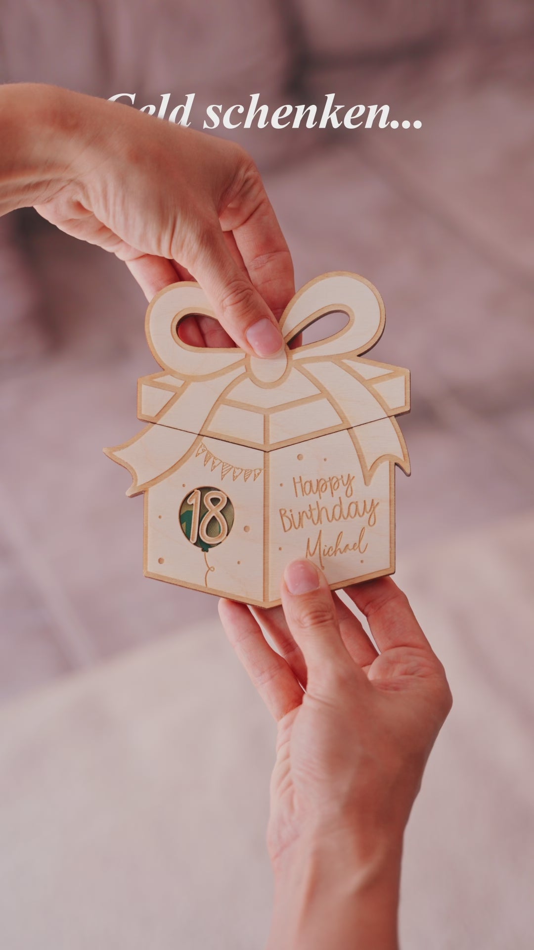 Geldgeschenk - "Happy Birthday" mit persönlicher Nachricht