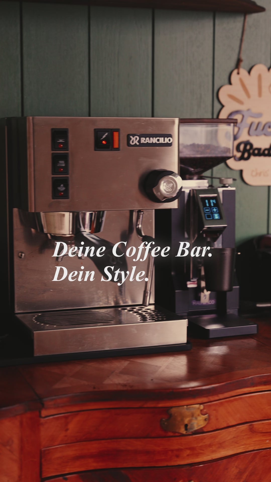Coffee Bar Menü personalisiert – Holz Preisschild mit Kaffee Spezialitäten | Fuck Bad Coffee