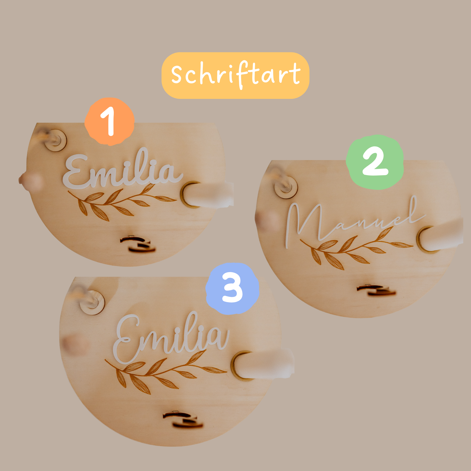 Holzkranz "Geburtstag" mit Acryl-Name