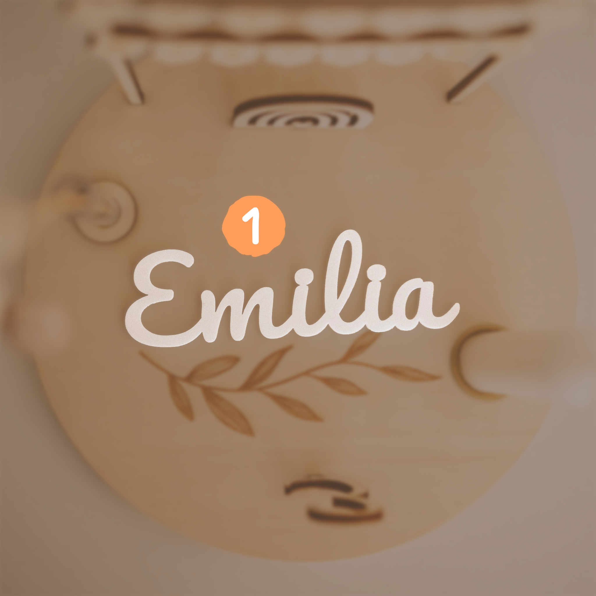 Zusätzlicher Name für den Holzkranz "Geburtstag mit Acryl-Name"