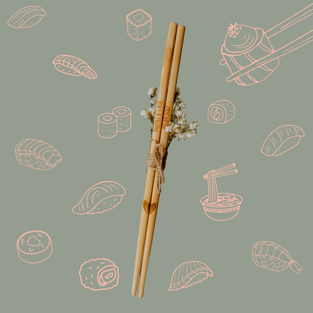 Sushi-Stäbchen aus Bambus - personalisiert